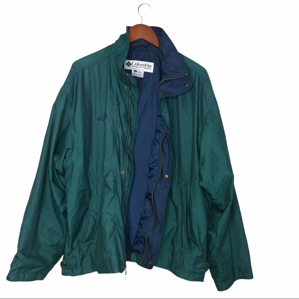 COLUMBIA Men’s Green Full Zip Golf Outdoor Gorpcore Windbreaker Jacket L
